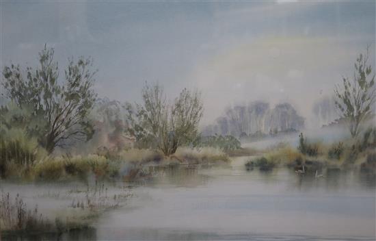 Lambert, Lake scene 37 x 64cm